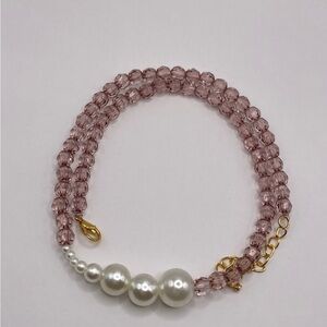 ⭐️Exquisitely Necklace 8mm Deep Space Acrylic Beads 32-Facet Round Accent Pearls